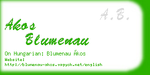 akos blumenau business card